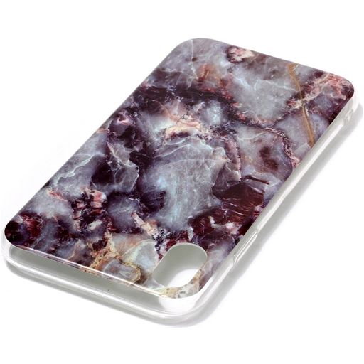 Mobigear Marble iPhone XS Hoesje Flexibel TPU Backcover - Grijs