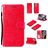 Mobigear Flowers iPhone 12 Hoesje Bookcase Portemonnee - Rood