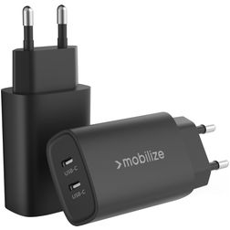 Mobilize Dual USB-C Oplader Power Delivery 45W - Zwart