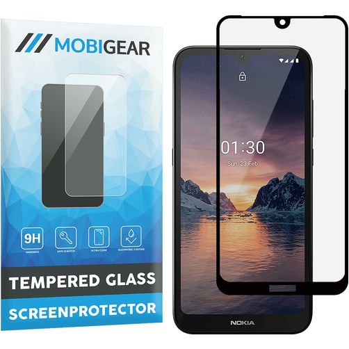 Mobigear Premium Nokia 1.3 Glazen Screenprotector - Case Friendly - Zwart