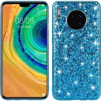 Mobigear Glitter Huawei Mate 30 Hoesje Hardcase Backcover - Blauw