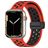 Mobigear Sport Plus Mag Siliconen Apple Watch Bandje Magneetsluiting - 49/46/45/44 mm - Zwart / Rood