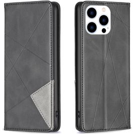 Mobigear Rhombus Slim iPhone 16 Pro Hoesje Bookcase - Zwart