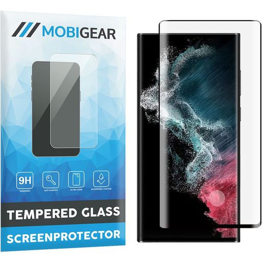 Mobigear Premium Samsung Galaxy S22 Ultra Glazen Screenprotector - Case Friendly - Zwart