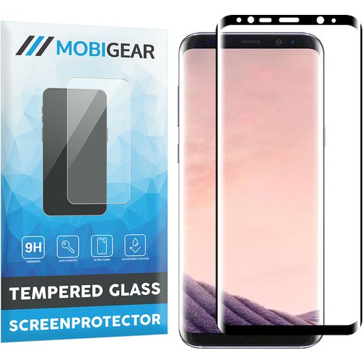 Mobigear Premium Samsung Galaxy S8 Plus Glazen Screenprotector - Case Friendly - Zwart