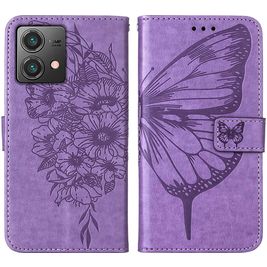 Mobigear Butterfly Motorola Moto G84 Hoesje Bookcase Portemonnee - Paars