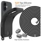 Mobigear Lanyard Card iPhone 17 Siliconen Hoesje met koord en Pasjeshouder - Zwart