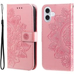Mobigear Flowers iPhone 17 Hoesje Bookcase Portemonnee - Roségoud
