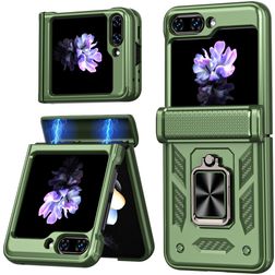 Mobigear Armor ring Samsung Galaxy Z Flip 7 FE Hoesje Hardcase Backcover Shockproof met Ringhouder - Groen