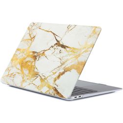 Mobigear Marble MacBook Air 13 Inch (2018-2020) Hoes Hardshell Laptopcover MacBook Case - Bruin - Model A1932 / A2179 / A2337
