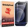 GrizzlyCoat Easy Fit AntiSpy iPhone 12 Pro Max Glazen Screenprotector Privacy - Case Friendly + Installatie Frame