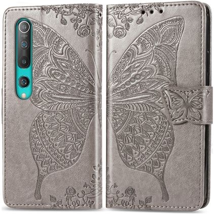 Mobigear Butterfly Xiaomi Mi 10 Pro Hoesje Bookcase Portemonnee - Grijs