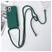 Mobigear Lanyard Card iPhone 15 Pro Max Siliconen Hoesje met koord en Pasjeshouder - Groen