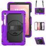 Mobigear SureGrip XGuard Samsung Galaxy Tab S11 Hoes Hard Kunststof,Siliconen Backcover + Stylus Houder + Schouderband + Standaard - Paars