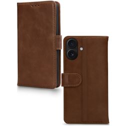 Mobilize Wallet iPhone 17 Hoesje Echt Leer Bookcase Portemonnee - Bruin
