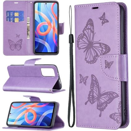 Mobigear Butterfly Xiaomi Redmi Note 11T Hoesje Bookcase Portemonnee - Paars