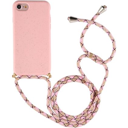 Mobigear Lanyard iPhone 8 Flexibel TPU Hoesje met koord - Roze