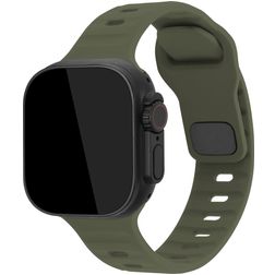 Mobilize Sports Siliconen Apple Watch Bandje Druksluiting - 49/46/45/44 mm - Groen