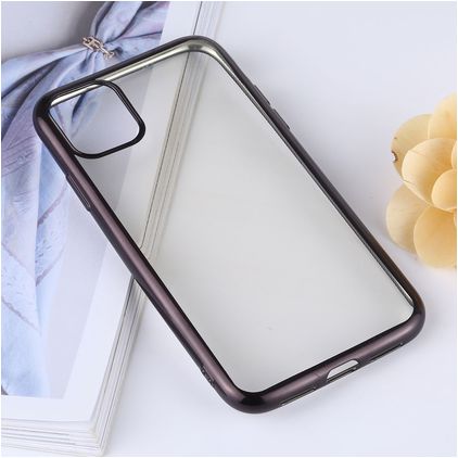 Mobigear Royal iPhone 11 Hoesje Flexibel TPU Backcover - Zwart / Transparant