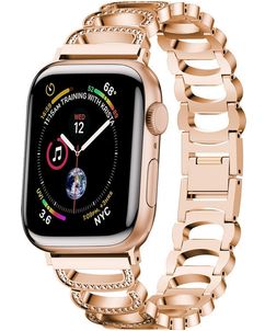 Mobigear Vienna Stalen Apple Watch Bandje Vouwsluiting - 49/46/45/44 mm - Roségoud
