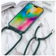 Mobigear Lanyard iPhone 16 Plus Siliconen Hoesje met koord - Groen