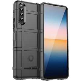 Mobigear Rugged Shield Sony Xperia 10 IV Hoesje Flexibel TPU Backcover Shockproof - Zwart
