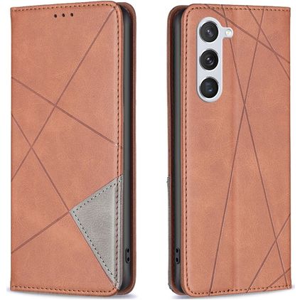 Mobigear Rhombus Slim Samsung Galaxy S23 Hoesje Bookcase - Bruin