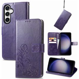 Mobigear Clover Samsung Galaxy S23 FE Hoesje Bookcase Portemonnee - Paars