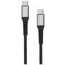 Mobiparts Woven Cable USB-C naar USB-C Kabel 1.5 Meter - Zwart
