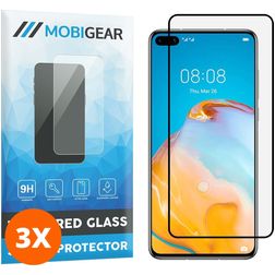 Mobigear Premium Huawei P40 Glazen Screenprotector - Case Friendly - Zwart (3-Pack)