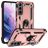 Mobigear Armor Ring Samsung Galaxy S22 Hoesje Hardcase Backcover Shockproof met Ringhouder - Roségoud