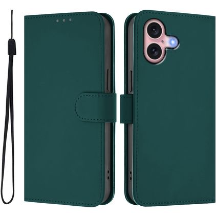 Mobigear Urban Wallet iPhone 16 Hoesje Bookcase Portemonnee - Groen