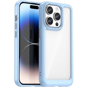 Mobigear Crystal iPhone 15 Pro Max Hoesje Hardcase Backcover - Transparant / Blauw