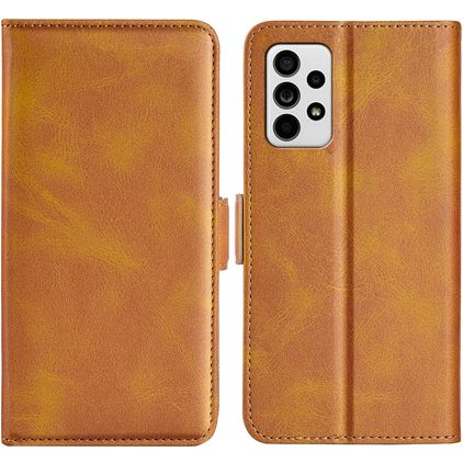 Mobigear Slim Magnet Samsung Galaxy A33 Hoesje Bookcase Portemonnee - Cognac