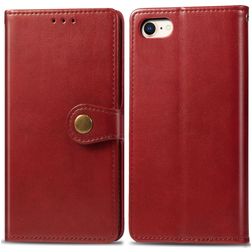 Mobigear Snap Button iPhone 8 Hoesje Bookcase Portemonnee - Rood
