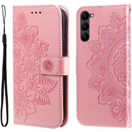 Mobigear Flowers Samsung Galaxy S23 Hoesje Bookcase Portemonnee - Magenta