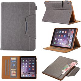 Mobigear Luxury iPad 8 (2020) Hoes Bookcase + Stylus Houder - Grijs