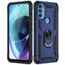 Mobigear Armor Ring Motorola Moto G71 5G Hoesje Hardcase Backcover Shockproof met Ringhouder - Blauw