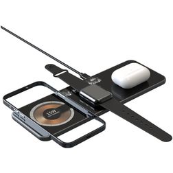 Mobigear 3in1 Clear Draadloze lader Qi Wireless 15W - Zwart