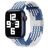 Mobigear Braided Nylon Apple Watch Bandje Klemsluiting - 49/46/45/44 mm - Wit / Blauw