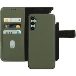 Mobiparts Samsung Galaxy A34 Hoesje Echt Leer Uitneembare 2in1 Bookcase Portemonnee - Groen