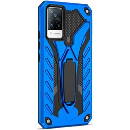 Mobigear Armor Stand Vivo V21 Hoesje Hardcase Backcover Shockproof met Standaard - Blauw