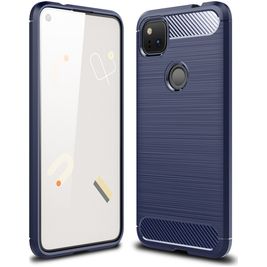 Mobigear Brushed Slim Google Pixel 4a Hoesje Flexibel TPU Backcover - Blauw