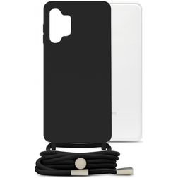 Mobilize Lanyard Gelly Samsung Galaxy A13 4G Flexibel TPU Hoesje met koord - Zwart