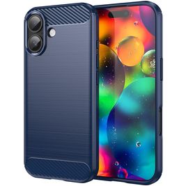 Mobigear Brushed Slim iPhone 17 Hoesje Flexibel TPU Backcover - Blauw