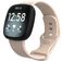 Mobigear Sport Dual Siliconen Fitbit Sense Bandje Druksluiting - Sand Pink