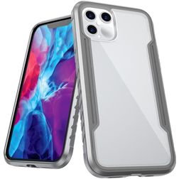 Mobigear Metal Tough iPhone 12 Pro Max Hoesje Hardcase Backcover Shockproof - Transparant / Grijs