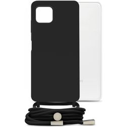 Mobilize Lanyard Gelly Samsung Galaxy A22 5G Flexibel TPU Hoesje met koord - Zwart