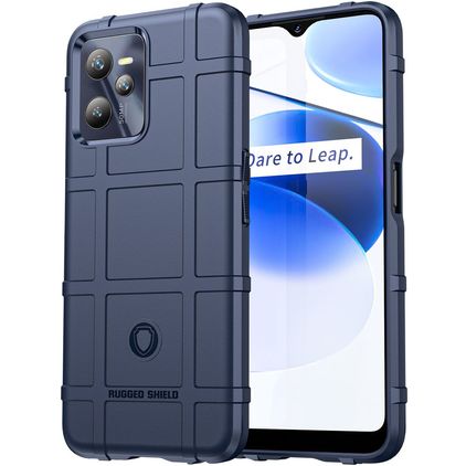 Mobigear Rugged Shield Realme C35 Hoesje Flexibel TPU Backcover Shockproof - Blauw