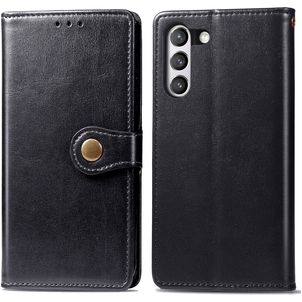 Mobigear Snap Button Samsung Galaxy S21 FE Hoesje Bookcase Portemonnee - Zwart